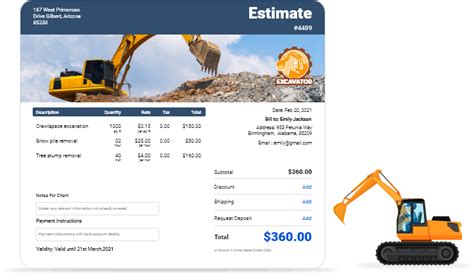 rock excavation cost estimator